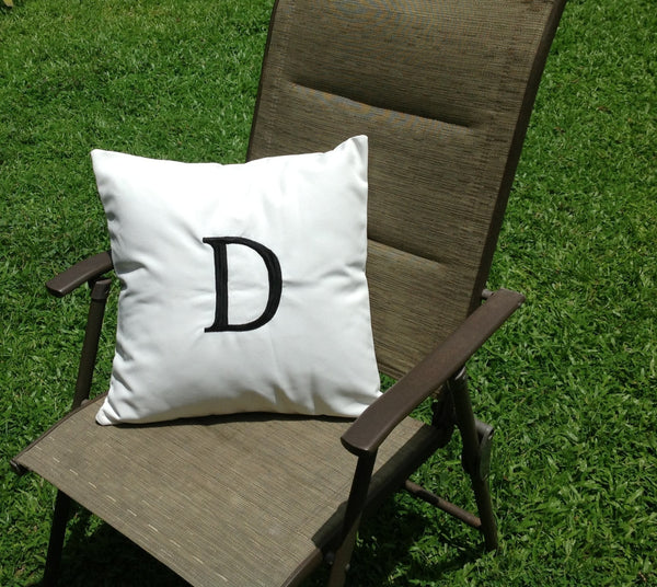 Outdoor pillows, Monogrammed pillow cover alphabet pillow- Patio cushion cover, Water resistance letter cushion cover