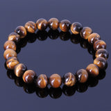 Men's Women Brown Tiger Eye Bracelet Healing Gemstone DiyNotion BR045