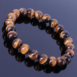 Men's Women Brown Tiger Eye Bracelet Healing Gemstone DiyNotion BR045