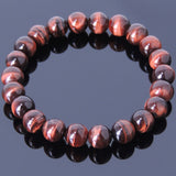 Handmade 8mm Red Tiger Eye Bracelet Healing Gemstone Men Women DiyNotion BR441E