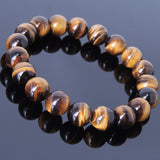 Handmade 10mm Brown Tiger Eye Bracelet Healing Gemstone Men Women DiyNotion BR444