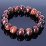 Handmade 14mm Red Tiger Eye Bracelet Healing Gemstone Men's Jewelry DiyNotion BR058