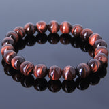 Handmade 8mm Red Tiger Eye Bracelet Healing Gemstone Men Women DiyNotion BR441E