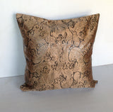 Animal Print Fathers day gift- Brown Cushion Cover 18"X18" with Black and Brown Leather like Material