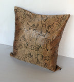 Animal Print Fathers day gift- Brown Cushion Cover 18"X18" with Black and Brown Leather like Material