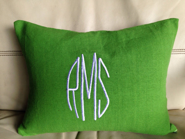Monogram Pillows -Three Letters Monogram Pillows-Custom Lumbar Monogram Pillow-Initial Cushion- Wedding Pillow-12x18
