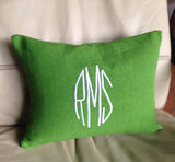 Monogram Pillows -Three Letters Monogram Pillows-Custom Lumbar Monogram Pillow-Initial Cushion- Wedding Pillow-12x18