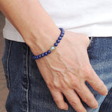 Handmade Men Women Gemstone Bracelet Lapis Labradorite 925 Sterling Silver Spacer DiyNotion BR019