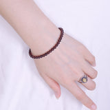 Men's Women Garnet Sterling Silver Bracelet Natural AAA Gemstone 925 Spacer Clasp DiyNotion Handmade BR436