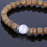 Handmade Agarwood Bracelet White Howlite Tibetan Silver Spacer Prayer Meditation Mala MEN WOMEN DiyNotion A040