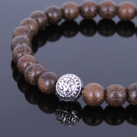 Handmade Red Agarwood Bracelet Tibetan Silver Protection Bead Prayer Meditation Mala MEN WOMEN DiyNotion A004