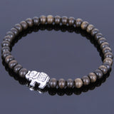 Handmade Agarwood Bracelet Tibetan Silver Elephat Prayer Meditation Mala MEN WOMEN DiyNotion A009