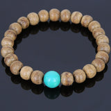 Handmade Agarwood Bracelet Turquoise Prayer Meditation Mala MEN WOMEN DiyNotion A020
