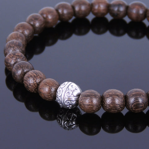 Handmade Red Agarwood Bracelet Tibetan Silver Protection Bead Prayer Meditation Mala MEN WOMEN DiyNotion A007