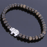 Handmade Agarwood Bracelet Tibetan Silver Elephat Prayer Meditation Mala MEN WOMEN DiyNotion A009