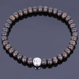Handmade Agarwood Bracelet Tibetan Silver Taiji Bead Prayer Meditation Mala MEN WOMEN DiyNotion A010