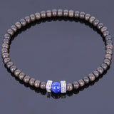 Handmade Agarwood Bracelet Lapis Tibetan Silver Spacer Prayer Meditation Mala MEN WOMEN DiyNotion A011