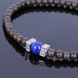 Handmade Agarwood Bracelet Lapis Tibetan Silver Spacer Prayer Meditation Mala MEN WOMEN DiyNotion A011