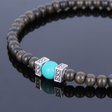 Handmade Agarwood Bracelet Turquoise Tibetan Silver Spacer Prayer Meditation Mala MEN WOMEN DiyNotion A029