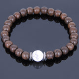 Handmade Agarwood Bracelet White Howlite Tibetan Silver Spacers Prayer Meditation Mala MEN WOMEN DiyNotion A018