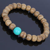 Handmade Agarwood Bracelet Turquoise Prayer Meditation Mala MEN WOMEN DiyNotion A020