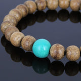 Handmade Agarwood Bracelet Turquoise Prayer Meditation Mala MEN WOMEN DiyNotion A020