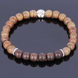 Handmade Agarwood Bracelet Tibetan Silver Lotus Bead Prayer Meditation Mala MEN WOMEN DiyNotion A025