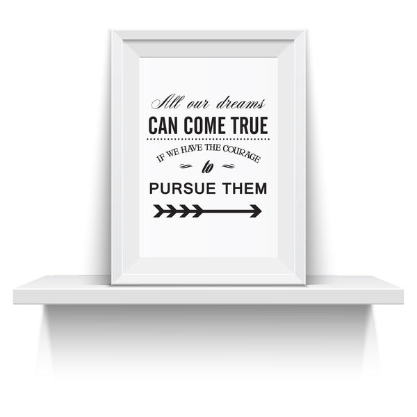 Disney Quote Wall Art All Our Dreams Can Come True Walt Disney Quote  Printable Wall Art  INSTANT DOWNLOAD Printable file quote