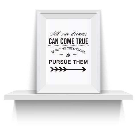 Disney Quote Wall Art All Our Dreams Can Come True Walt Disney Quote  Printable Wall Art  INSTANT DOWNLOAD Printable file quote
