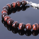 Men Women Tiger Eye Bracelet Gemstone 925 Sterling Silver Spacer & Clasp DiyNotion BR441