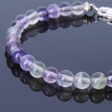Men Women Purple Fluorite Bracelet Gemstone 925 Sterling Silver Spacers & Clasp DiyNotion BR440