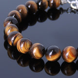 Men Women Tiger Eye Bracelet Gemstone 925 Sterling Silver Spacer & Clasp DiyNotion BR442
