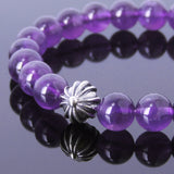 Handmade Men Women Gemstone Bracelet Amethyst 925 Sterling Silver Cross DiyNotion BR430
