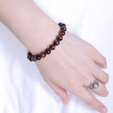 Men Women Tiger Eye Bracelet Gemstone 925 Sterling Silver Spacer & Clasp DiyNotion BR441