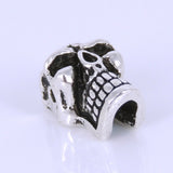 Sterling Silver 925 Vintage Creepy Skull Bead Charm WSP277 Wholesale: See Discount Coupons in Item Details