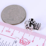Sterling Silver 925 Vintage Creepy Skull Bead Charm WSP277 Wholesale: See Discount Coupons in Item Details