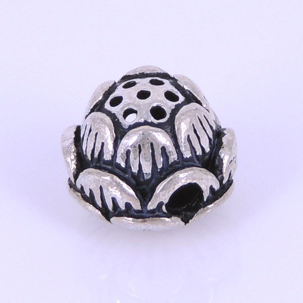 Sterling Silver 925 Vintage Protection Lucky Lotus Bead WSP288 Wholesale: See Discount Coupons in Item Details