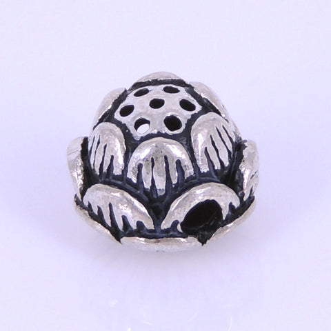 Sterling Silver 925 Vintage Protection Lucky Lotus Bead WSP288 Wholesale: See Discount Coupons in Item Details