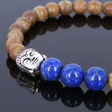 Men Women Agarwood Lapis Bracelet 925 Sterling Silver Buddha Head DiyNotion BR437
