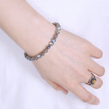 Men's Women Labradorite Sterling Silver Bracelet Gemstone 925 Cross Bead DiyNotion Handmade BR311
