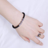 Men's Women Matte Black Onyx Sterling Silver Bracelet 925 Celtic Lucky Charm DiyNotion Handmade BR304