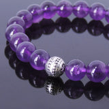 Men Women Amethyst Bracelet Gemstone 925 Sterling Silver Bead DiyNotion BR452