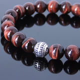 Men Women Tiger Eye Bracelet Gemstone 925 Sterling Silver Bead DiyNotion BR453