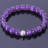Men Women Amethyst Bracelet Gemstone 925 Sterling Silver Bead DiyNotion BR452