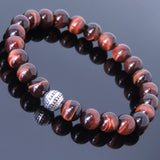 Men Women Tiger Eye Bracelet Gemstone 925 Sterling Silver Bead DiyNotion BR453