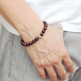 Men Women Tiger Eye Bracelet Gemstone 925 Sterling Silver Bead DiyNotion BR453