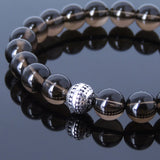 Men Women Smokey Quartz Bracelet Gemstone 925 Sterling Silver Bead DiyNotion BR455