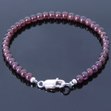 Men Women Purple Garnet Bracelet Natural AAA Gemstone 925 Sterling Silver Spacer Clasp DiyNotion BR460