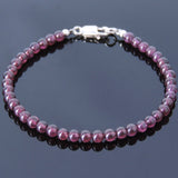 Men Women Purple Garnet Bracelet Natural AAA Gemstone 925 Sterling Silver Spacer Clasp DiyNotion BR460