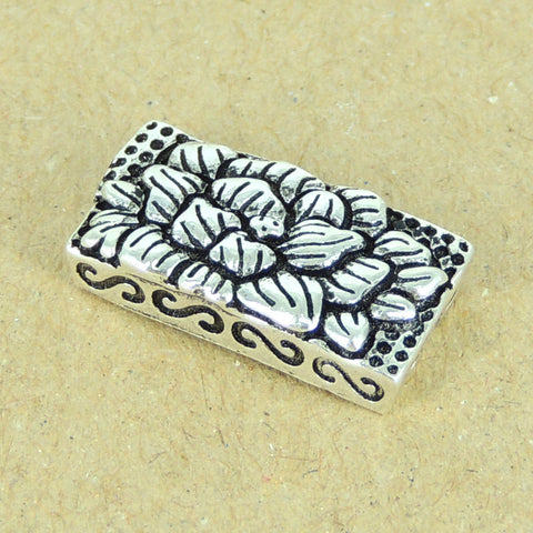 Sterling Silver 925 Vintage Protection Lotus Charm Connector WSP296 Wholesale: See Discount Coupons in Item Details